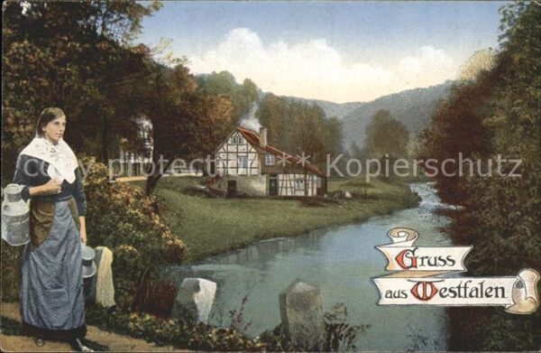 Westfalen Region Bauersfrau Bauernhaus Land und Leute We