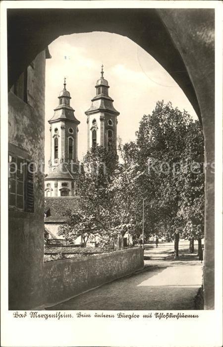 Bad Mergentheim Unteres Burgtor mit Schloss Kirchtürmen