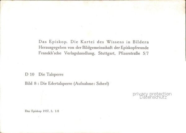 Edersee Episkop Kartei des Wissens in Bildern D – Bild 2