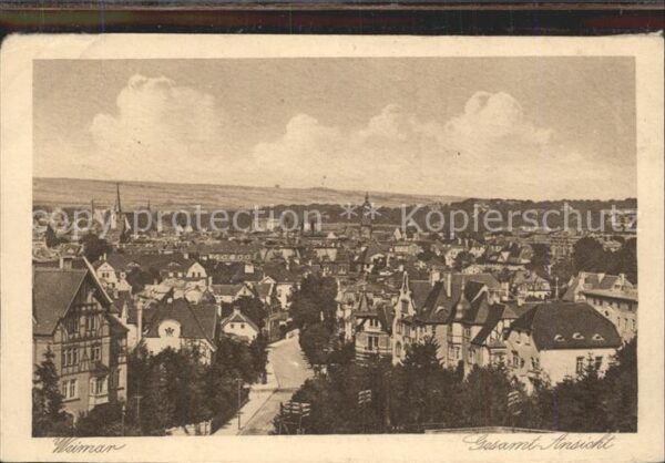 Weimar Thueringen Gesamtansicht Kupfertiefdruck