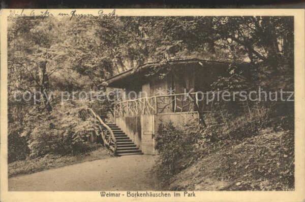 Weimar Thueringen Borkenhäuschen im Park