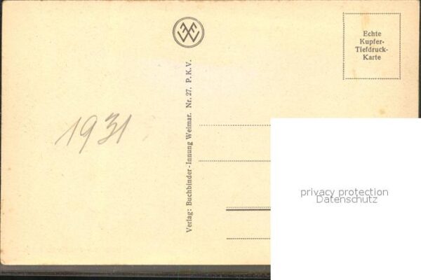 Weimar Thueringen Wohnhaus Frau von Stein Kupfertiefdruck – Bild 2