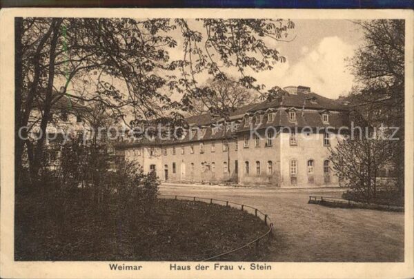 Weimar Thueringen Wohnhaus Frau von Stein Kupfertiefdruck