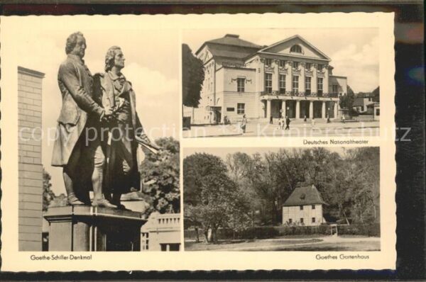 Weimar Thueringen Goethe Schiller Denkmal Nationaltheater