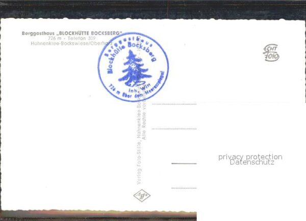 Hahnenklee-Bockswiese Harz Berggasthaus Blockhütte Bocksberg – Bild 2