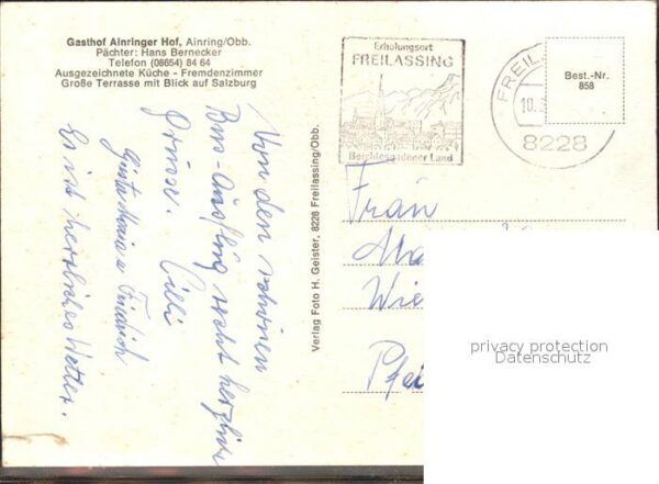 Ainring Gasthof Ainringer Hof Teich Kirche Pano – Bild 2