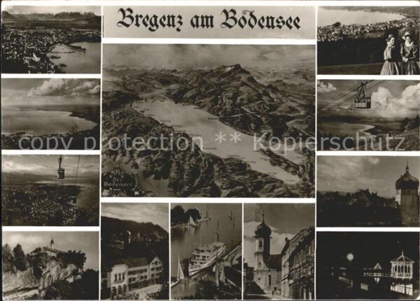 Bregenz Vorarlberg Luftseilbahn Dampfer Nationaltracht Kir