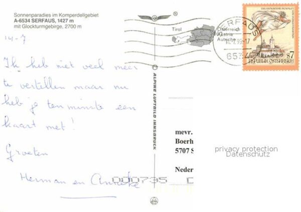 Serfaus Tirol Fliegeraufnahme mit Glockenturmgebirge – Bild 2