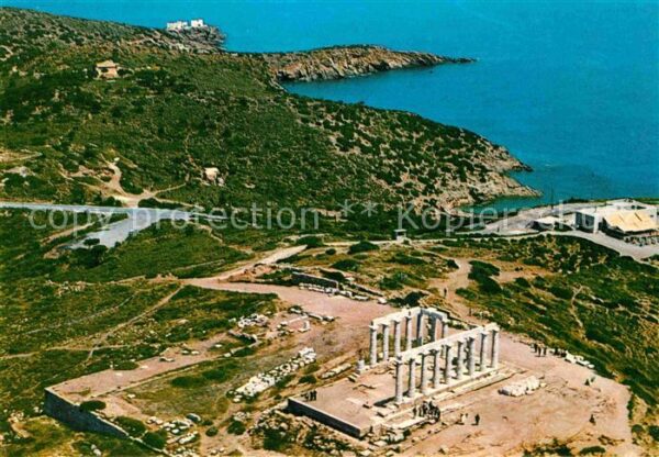 Sounion Poseidontempel Fliegeraufnahme