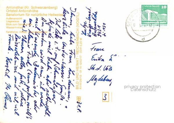 Antonsthal Erzgebirge Kneipp Sanatorium Liegewiese Wassertret – Bild 2