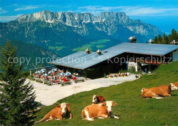 Untersberg Berggaststätte Oberahornkaser Terrasse