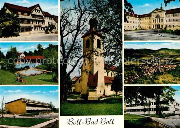 Bad Boll Teilansichten Kirche Kurhaus Panorama H