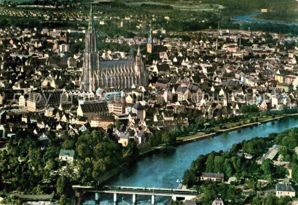 Ulm Donau Fliegeraufnahme mit Münster