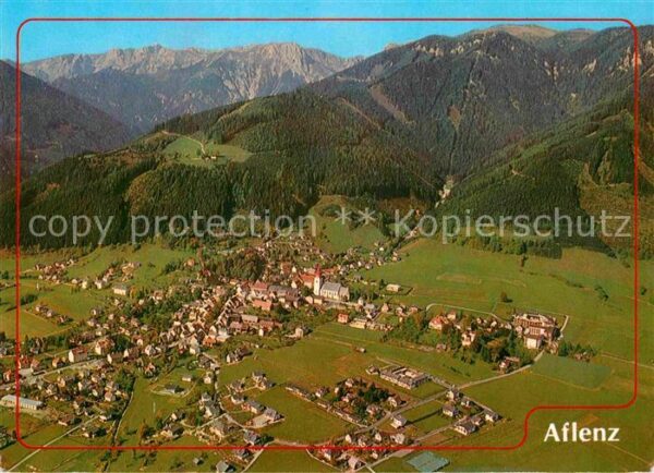 Aflenz Fliegeraufnahme mit Hochschwabgruppe