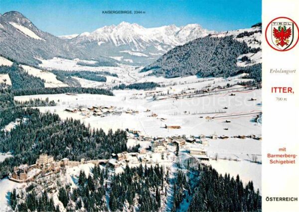 Itter Tirol Fliegeraufnahme mit Barmberg Skigebiet