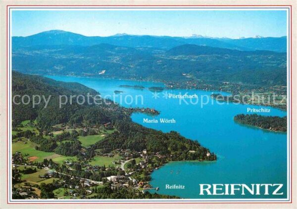 Reifnitz Woerthersee Fliegeraufnahme mit Pörtschach und Prit