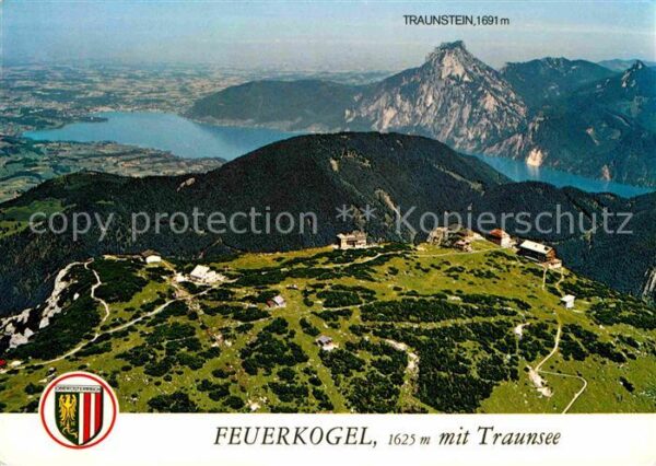 Ebensee Oberoesterreich Feuerkogel mit Traunsee und Traunstein