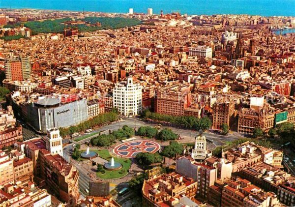 Barcelona Cataluna Plaza de Cataluna Fliegeraufnahme