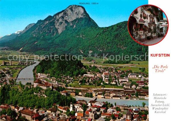 Kufstein Tirol am Inn mit Pentling  Fliegeraufnahme