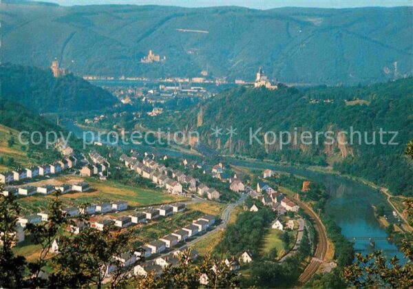 Lahnstein Fliegeraufnahme mit Burg Lehneck Schlos