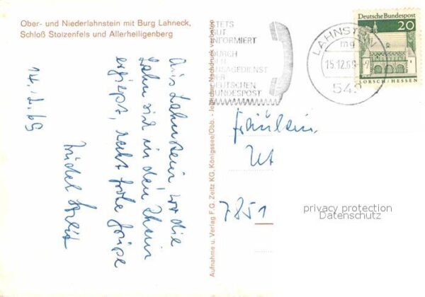 Lahnstein Fliegeraufnahme mit Burg Lehneck Schlos – Bild 2