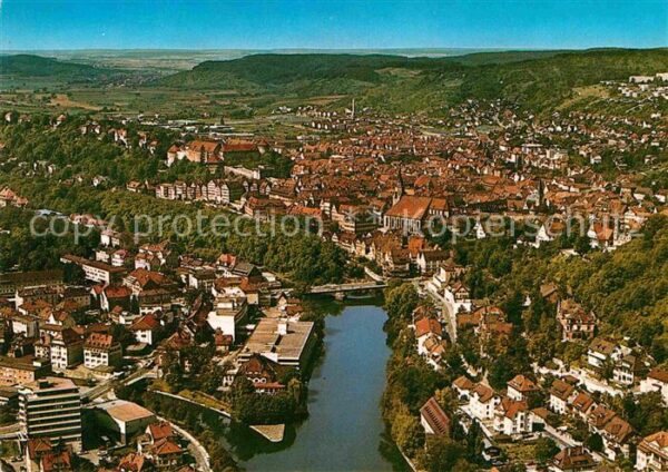 Tuebingen Fliegeraufnahme mit Neckar und Schloss