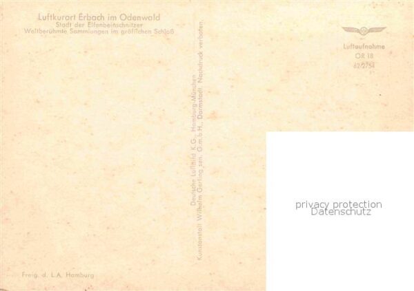 Erbach Odenwald Fliegeraufnahme Schloss – Bild 2