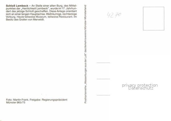 Lembeck Fliegeraufnahme Schloss – Bild 2