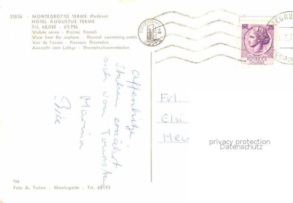 Montegrotto Terme Fliegeraufnahme Hotel Augustus Terme – Bild 2