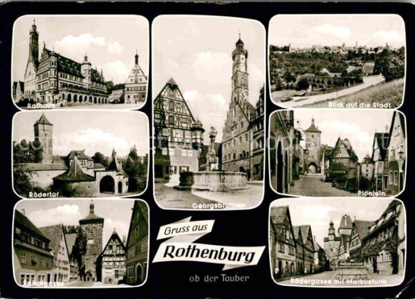 Rothenburg Tauber Plönlein Rödergasse Markusturm Georgsbr