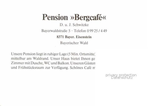 Bayerisch Eisenstein Pension Bergcafe – Bild 2