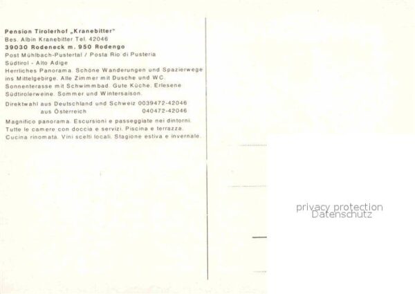 Rodeneck Italien Pension Tirolerhof Kranebitter – Bild 2