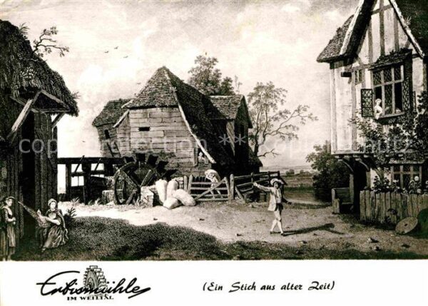 Weilrod Erbismühle im Weltall Alter Stich