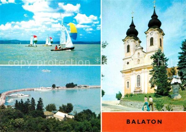 Balaton Plattensee Panorama Segelboote Kirche