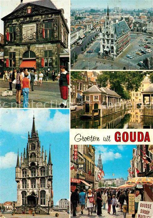 Gouda Stadtmotive Rathaus Kanal Fussgängerzon