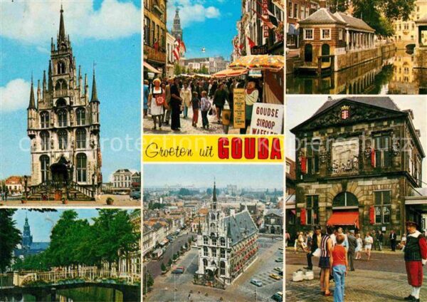 Gouda Rathaus Fussgängerzone Kanal Marktplatz