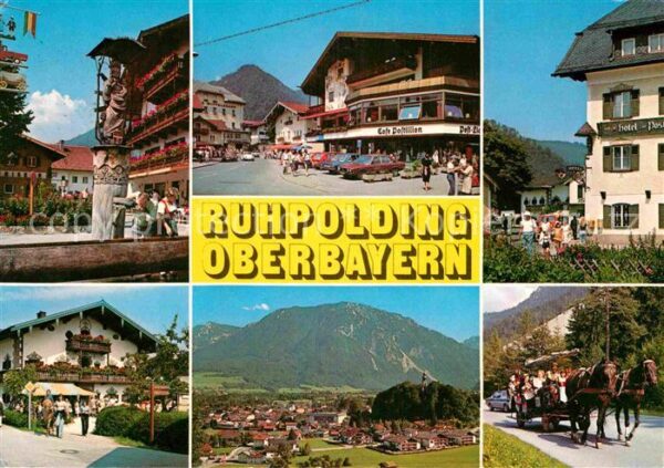 Ruhpolding Ortsmotive Panorama Pferdewagen
