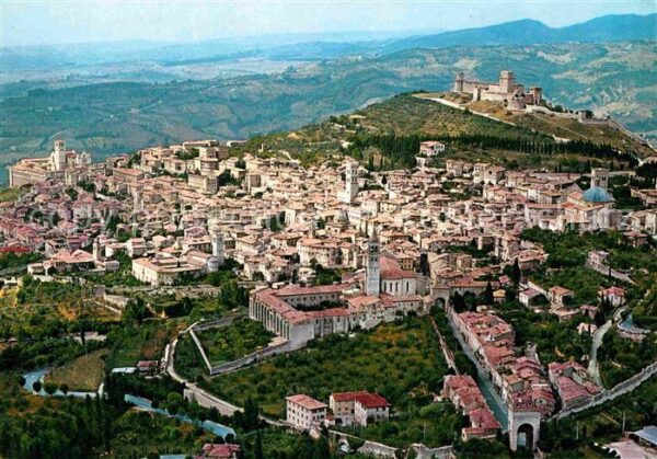 Assisi Umbria Panorama dall aereo Castello