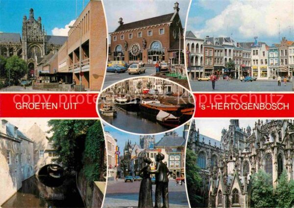 S-Hertogenbosch Schloss Rathaus Marktplatz Statue Kanal
