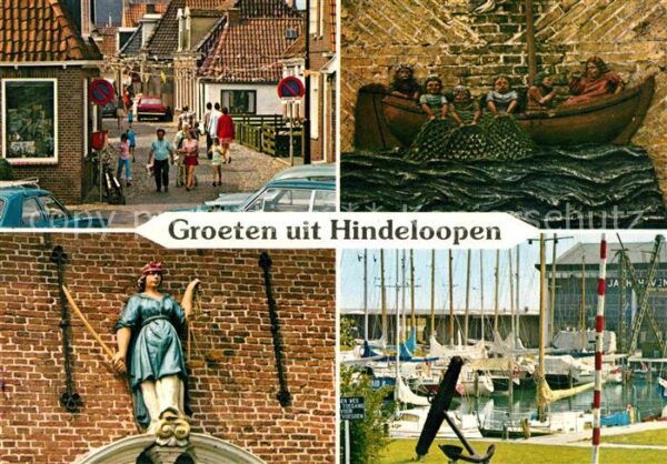 Hindeloopen Ortsmotive Justitia Hafenpartie