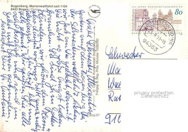 Bogenberg Niederbayern Donaupartie Marien Wallfahrtskirche Fli – Bild 2