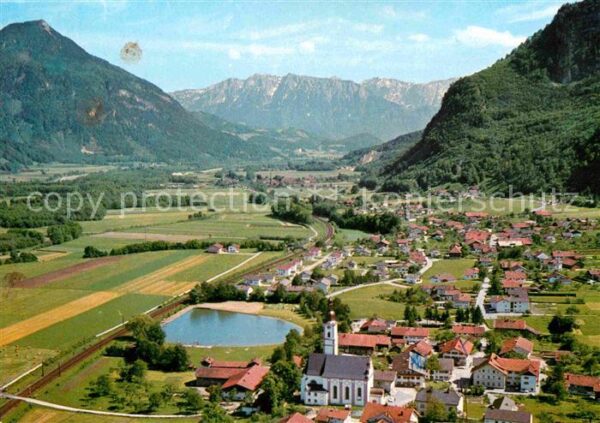 Flintsbach Inn mit Kranzhorn und Kaisergebirge Flieger