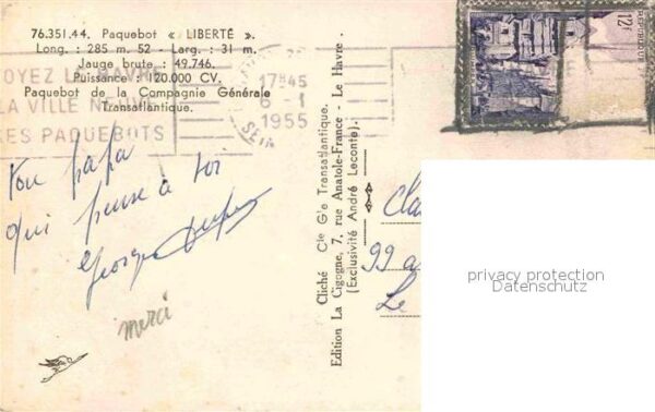 Dampfer Oceanliner Paquebot Liberte – Bild 2