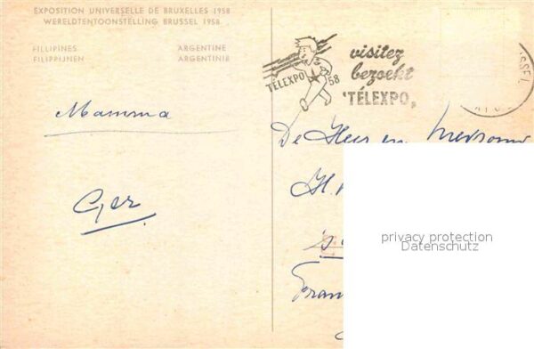 Exposition Universelle Bruxelles 1958 Fillipines Argentine – Bild 2