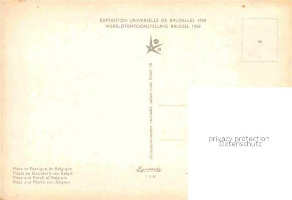 Exposition Universelle Bruxelles 1958 Place et Portique de Belgique – Bild 2