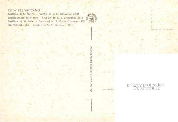 Papst S.S. Giovanni XXIII Basilica S. Pietro – Bild 2
