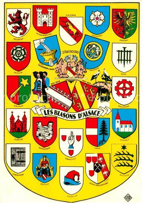 Wappen Blasons d_Alsace Strasbourg Wissembourg
