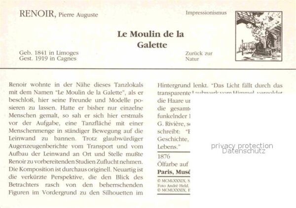 Kuenstlerkarte Pierre-Auguste Renoir Le Moulin de la G – Bild 2