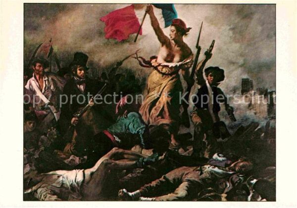 Kuenstlerkarte Eugene Delacroix Die Freiheit führt das