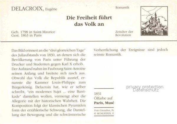 Kuenstlerkarte Eugene Delacroix Die Freiheit führt das – Bild 2